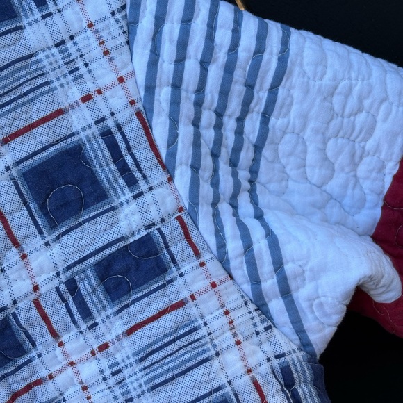 Plaid Red and Blue Kids Hoodie - Picture 4 of 6